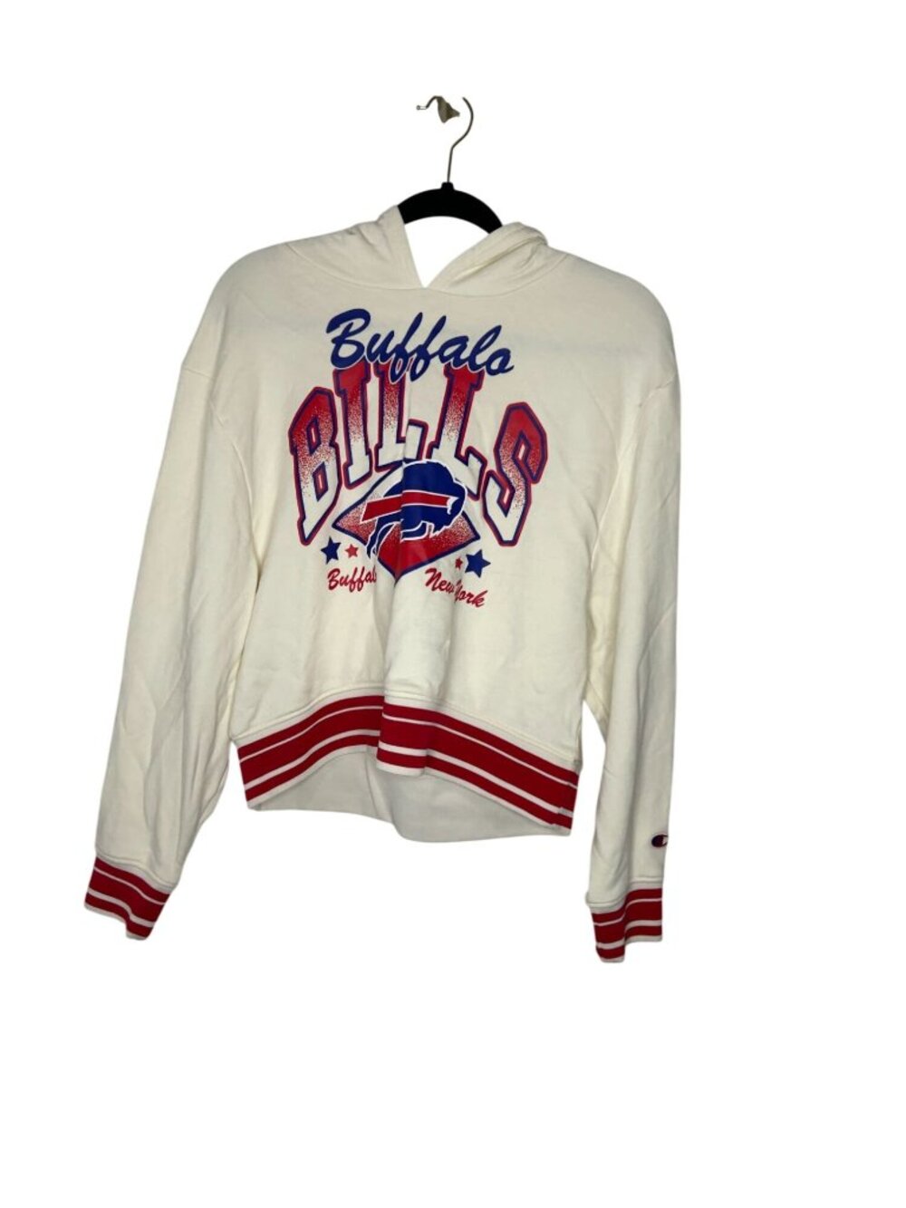 NWOT Champion Women's Medium Buffalo Bills Oversized Cropped Hoodie, MSRP $59.99